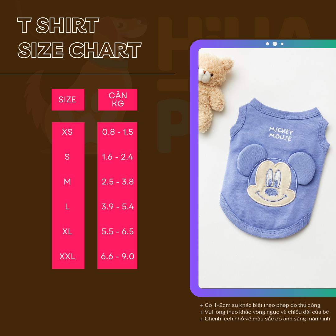Áo Thun Mickey Hiha Pets – Xanh Dương 3 36