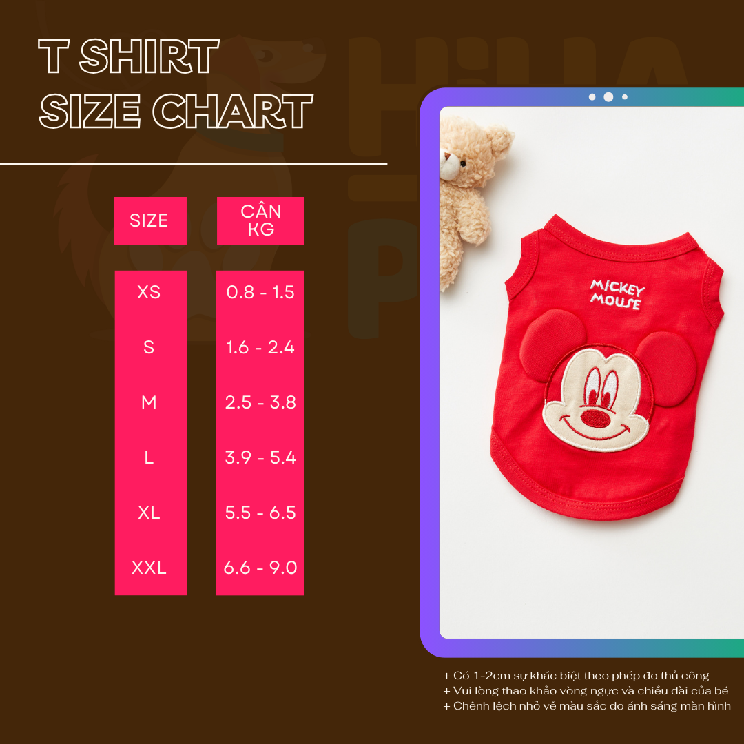 Áo Thun Mickey Hiha Pets – Màu Đỏ 3 37