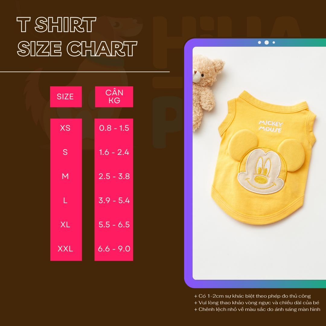 Áo Thun Mickey Hiha Pets – Màu Vàng 3 39