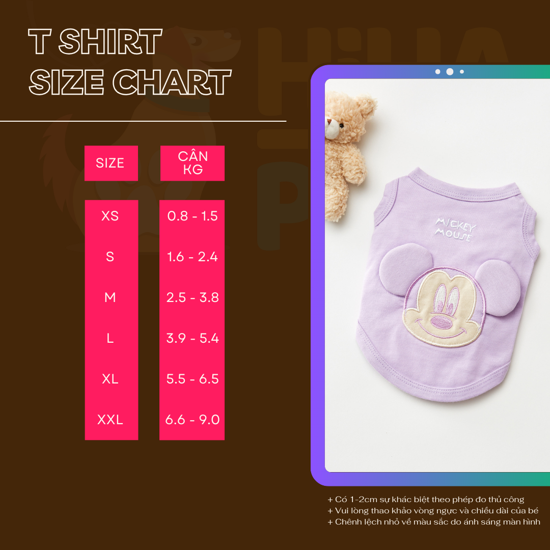 Áo Thun Mickey Hiha Pets – Màu Tím 3 40
