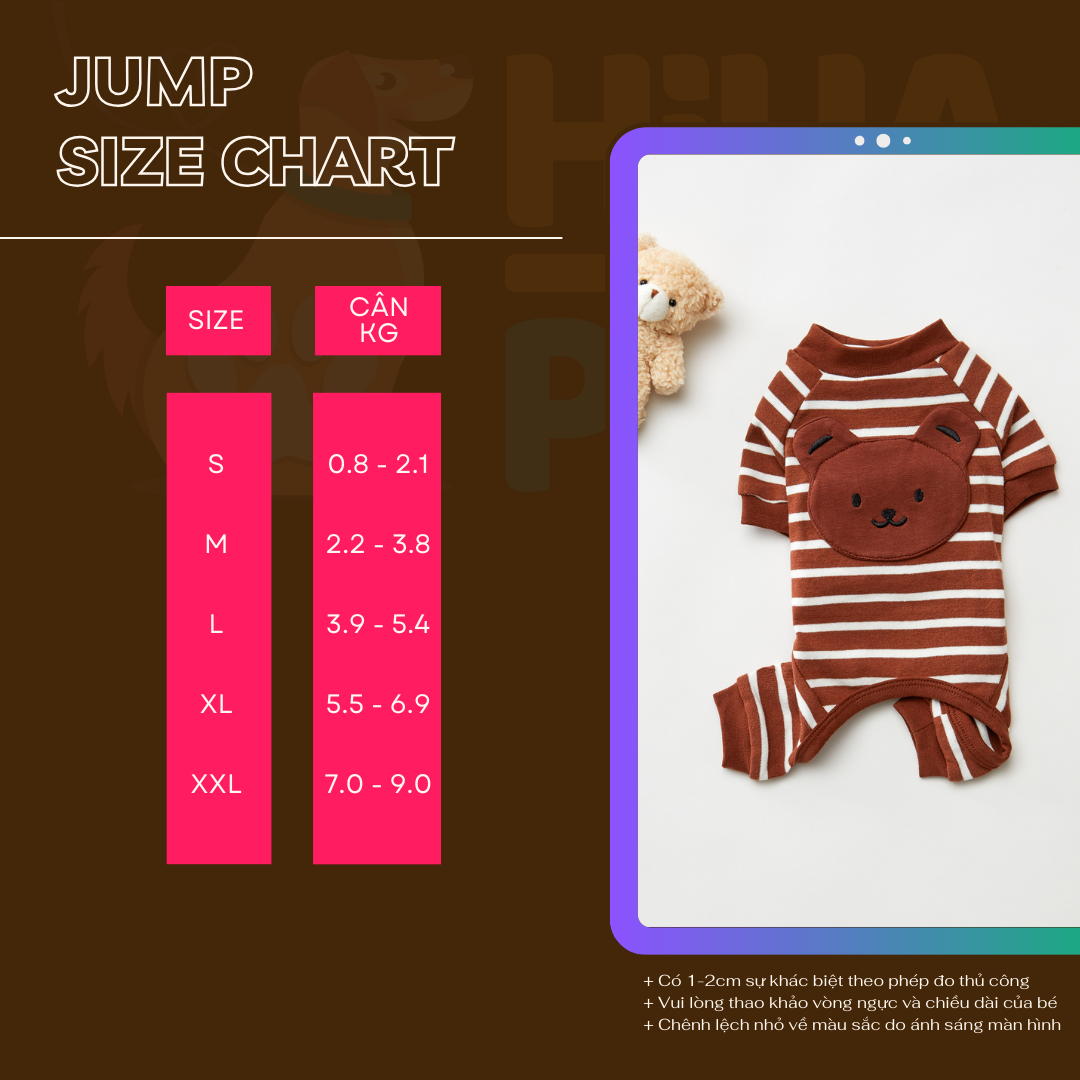 Jump Thun Sọc Gấu Hiha Pets - Nâu 3 66 1