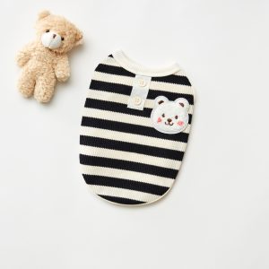 Áo Thun Sọc Khoen Gấu Hiha Pets - Đen