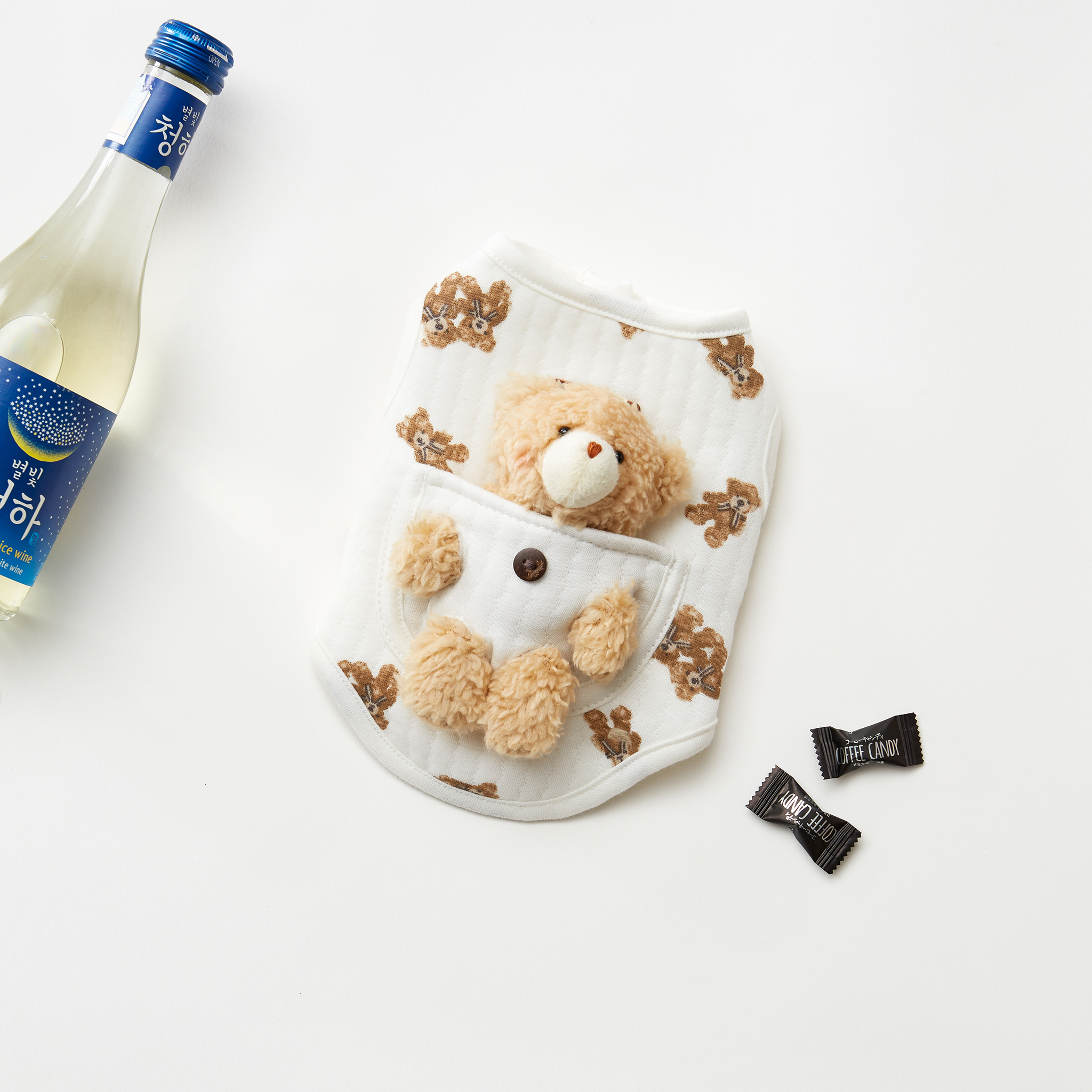 Áo Địu Gấu Gài Nút Hiha Pets – Nâu